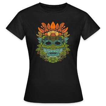 Dieu Maya Mythologie Maya Masque Itzamna - T-shirt Femme - noir - Devant - AI Model Female 172 dark (172cm)