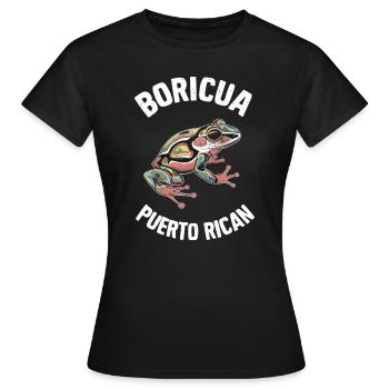 Boricua Porto Rico Coqui Porto Rico Artistique - T-shirt Femme - noir - Devant - AI Model Female 172 dark (172cm)