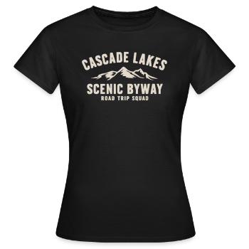 Cascade Lakes Scenic Byway Road Trip Squad - Women's T-Shirt - black - Front - AI Model Female 172 dark (172cm)