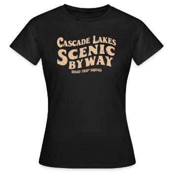 Cascade Lakes Scenic Byway Road Trip Squad - Women's T-Shirt - black - Front - AI Model Female 172 dark (172cm)