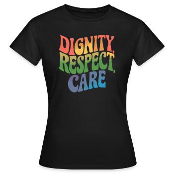 travailleur social travail social dignité, respect, - T-shirt Femme - noir - Devant - AI Model Female 172 dark (172cm)
