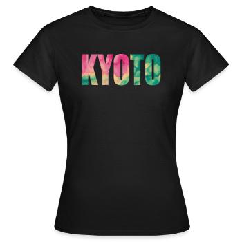 Souvenir de Kyoto dans un style coloré - T-shirt Femme - noir - Devant - AI Model Female 172 dark (172cm)