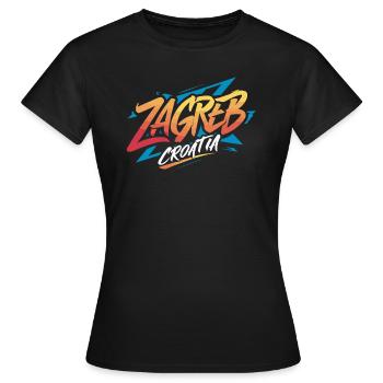 Zagreb, Croatie, Souvenir - T-shirt Femme - noir - Devant - AI Model Female 172 dark (172cm)