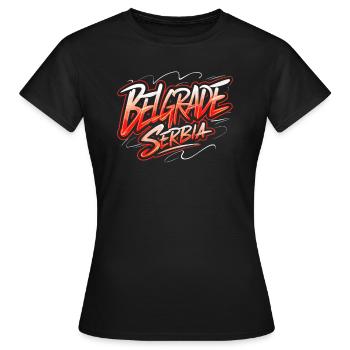 Belgrade Serbie Souvenir - T-shirt Femme - noir - Devant - AI Model Female 172 dark (172cm)