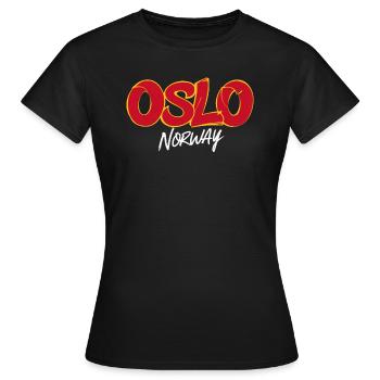 Oslo Norvège Souvenir Souvenir de voyage - T-shirt Femme - noir - Devant - AI Model Female 172 dark (172cm)