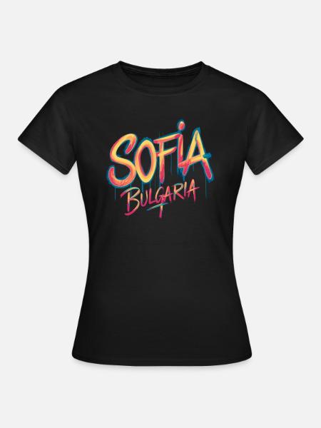 Sofia Bulgarien Souvenir - Frauen T-Shirt - Schwarz