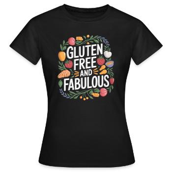 Glutenfrei Und Fabelhaft – Glutenfrei Leben - Frauen T-Shirt - Schwarz - Vorne - AI Model Female 172 dark (172cm)