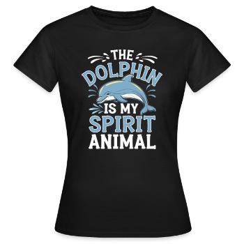 Delfin Le dauphin est mon animal spirituel Delfin - T-shirt Femme - noir - Devant - AI Model Female 172 dark (172cm)