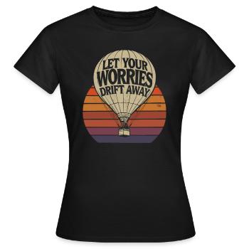 Laissez vos soucis s’envoler Montgolfière - T-shirt Femme - noir - Devant - AI Model Female 172 dark (172cm)