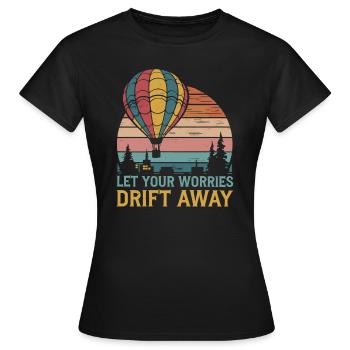 Laissez vos soucis s’envoler Montgolfière - T-shirt Femme - noir - Devant - AI Model Female 172 dark (172cm)