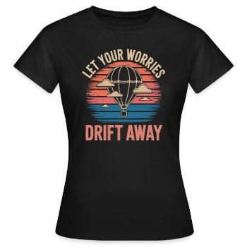 Laissez vos soucis s’envoler Montgolfière - T-shirt Femme - noir - Devant - AI Model Female 172 dark (172cm)