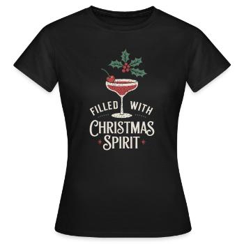 Rempli d’ de Noël et festif - T-shirt Femme - noir - Devant - AI Model Female 172 dark (172cm)