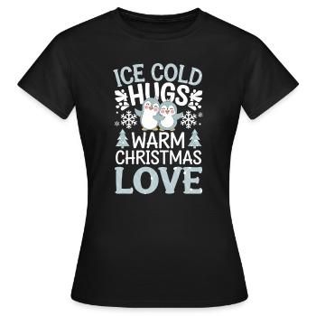 Des câlins glacés, un amour de Noël chaleureux, - T-shirt Femme - noir - Devant - AI Model Female 172 dark (172cm)