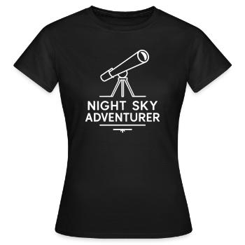 Aventurier du ciel nocturne pour les astronomes amateurs - T-shirt Femme - noir - Devant - AI Model Female 172 dark (172cm)
