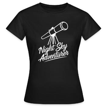 Ciel nocturne Aventuriers Astronomes amateurs - T-shirt Femme - noir - Devant - AI Model Female 172 dark (172cm)