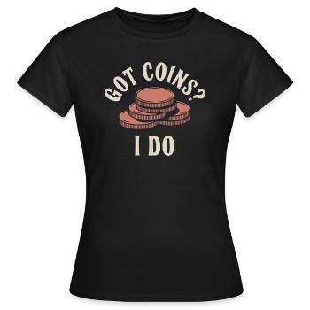 Collectionneur de pièces de monnaie : avez-vous des pièces de monnaie ? - T-shirt Femme - noir - Devant - AI Model Female 172 dark (172cm)