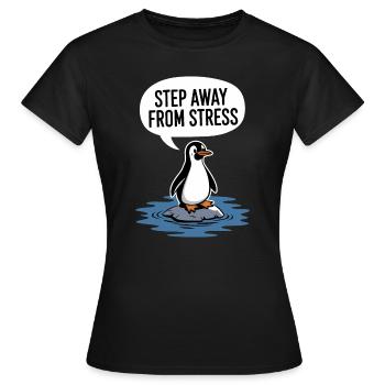Pingouin : il suffit de se déconnecter - T-shirt Femme - noir - Devant - AI Model Female 172 dark (172cm)