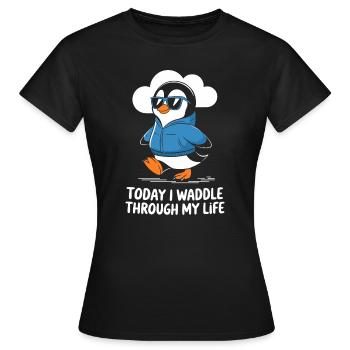 Aujourd’hui, je me dandine dans ma vie - T-shirt Femme - noir - Devant - AI Model Female 172 dark (172cm)