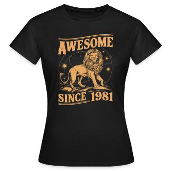 Leo Astrological Sign Zodiac Birthday Year 1981Leo - Frauen T-Shirt - Schwarz - Vorne - AI Model Female 172 dark (172cm)