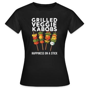 Gegrillte Gemüsespieße Glück Am Spieß - Frauen T-Shirt - Schwarz - Vorne - AI Model Female 172 dark (172cm)