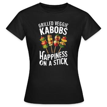 Gegrillte Gemüse-Spieße Glück Am Spieß - Frauen T-Shirt - Schwarz - Vorne - AI Model Female 172 dark (172cm)