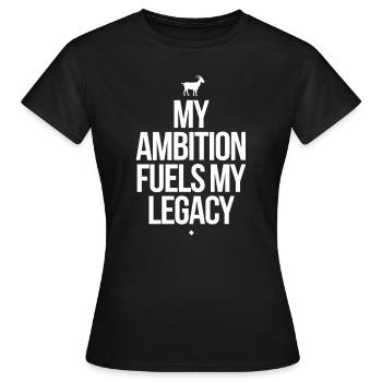 Capricorn Zodiac Sign – My Ambition Drives - Women's T-Shirt - black - Front - AI Model Female 172 dark (172cm)