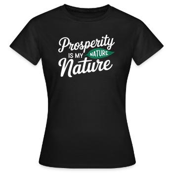 Manifestation de la prospérité Citation Nature - T-shirt Femme - noir - Devant - AI Model Female 172 dark (172cm)