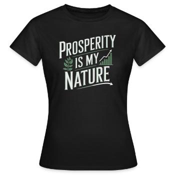 La prospérité est ma nature Citation sur l’abondance - T-shirt Femme - noir - Devant - AI Model Female 172 dark (172cm)