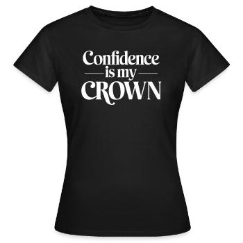 Selbstbewusstsein Ist Meine Krone Leo Sternzeichen - Frauen T-Shirt - Schwarz - Vorne - AI Model Female 172 dark (172cm)