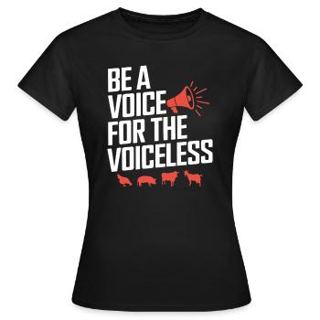 Soyez une voix pour le végétalien sans voix - T-shirt Femme - noir - Devant - AI Model Female 172 dark (172cm)