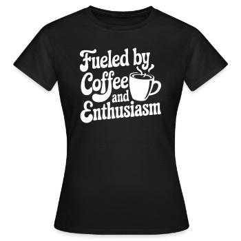 Lehrer: Angetrieben von Kaffee und Begeisterung - Frauen T-Shirt - Schwarz - Vorne - AI Model Female 172 dark (172cm)