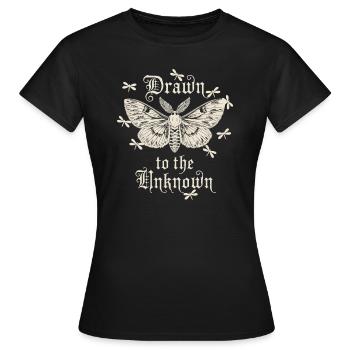 Attirés par l’art inconnu des papillons - T-shirt Femme - noir - Devant - AI Model Female 172 dark (172cm)