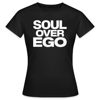 Citation de spiritualité L’âme sur l’ego - T-shirt Femme - noir - Devant - AI Model Female 172 dark (172cm)