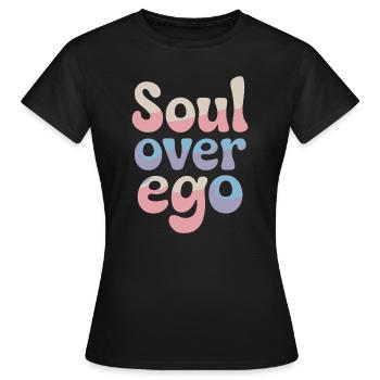 Citation sur la spiritualité de l’âme sur l’ego - T-shirt Femme - noir - Devant - AI Model Female 172 dark (172cm)
