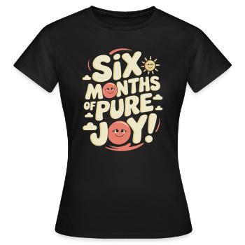 Six mois du semestre d’anniversaire de Reiner Freude - T-shirt Femme - noir - Devant - AI Model Female 172 dark (172cm)