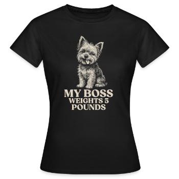 Yorkshire Terrier Besitzer Mein Chef Wiegt 5 Pfund - Frauen T-Shirt - Schwarz - Vorne - AI Model Female 172 dark (172cm)