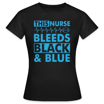 Football This Nurse Bleed - Women's T-Shirt - black - Front - AI Model Female 172 dark (172cm)