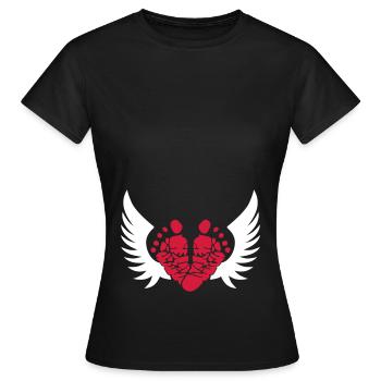 Baby feet wings pregnancy birth baby - Women's T-Shirt - black - Front - AI Model Female 172 dark (172cm)
