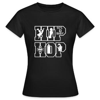 Fans de musique rap old school hip hop des années 90 - T-shirt Femme - noir - Devant - AI Model Female 172 dark (172cm)