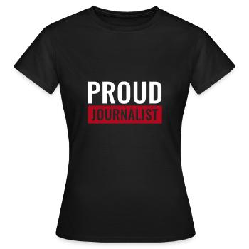 Stolzer Journalist Bericht Geschenk Journalismus - Frauen T-Shirt - Schwarz - Vorne - AI Model Female 172 dark (172cm)