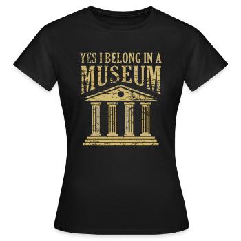 Oui, Je suis entendu Dans Un Musée Musée Drôle Pun - T-shirt Femme - noir - Devant - AI Model Female 172 dark (172cm)