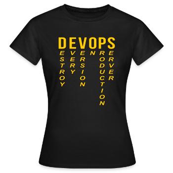 Devops Définition de l’ordinateur technique - T-shirt Femme - noir - Devant - AI Model Female 172 dark (172cm)