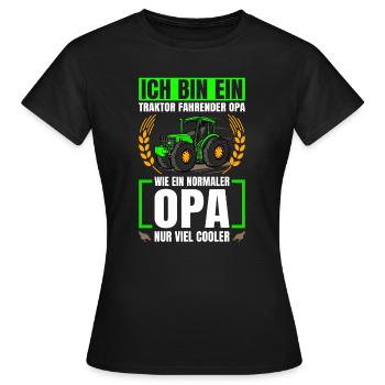 Landwirtschaft Traktor Fahrender Opa Trecker - Frauen T-Shirt - Schwarz - Vorne - AI Model Female 172 dark (172cm)