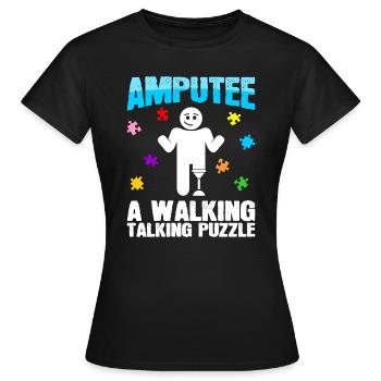 Amputierter Gehender Sprechender - Frauen T-Shirt - Schwarz - Vorne - AI Model Female 172 dark (172cm)