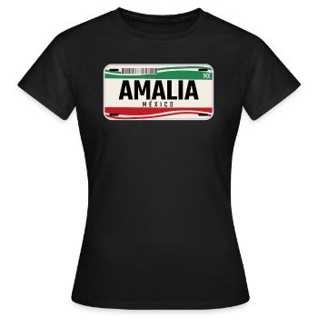 Plaques d’immatriculation personnalisées du véhicule mexicain avec nom - T-shirt Femme - noir - Devant - AI Model Female 172 dark (172cm)