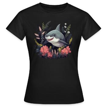 baby white shark 2 - Frauen T-Shirt - Schwarz - Vorne - AI Model Female 172 dark (172cm)