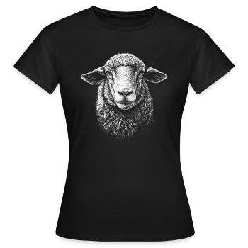 Schaf Portrait Schafe Schäfer Tiere - Frauen T-Shirt - Schwarz - Vorne - AI Model Female 172 dark (172cm)
