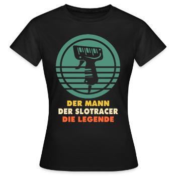Slotracing Legende Slotcars Slotracer Slot Car - Frauen T-Shirt - Schwarz - Vorne - AI Model Female 172 dark (172cm)