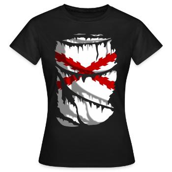Flagge der spanischen Dritten, Kreuz von Burgund - Frauen T-Shirt - Schwarz - Vorne - AI Model Female 172 dark (172cm)