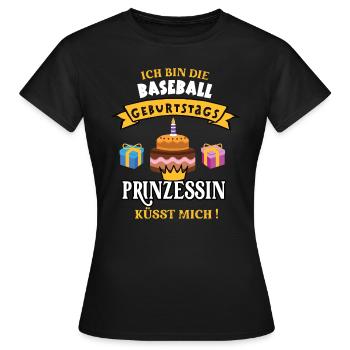 Baseball Geburtstag Spielerin Trainerin Geb Torte - Frauen T-Shirt - Schwarz - Vorne - AI Model Female 172 dark (172cm)